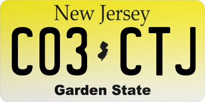 NJ license plate C03CTJ