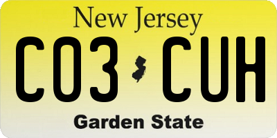 NJ license plate C03CUH