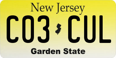 NJ license plate C03CUL