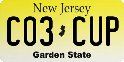 NJ license plate C03CUP