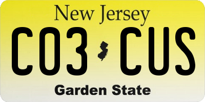 NJ license plate C03CUS