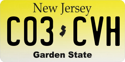 NJ license plate C03CVH