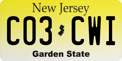 NJ license plate C03CWI