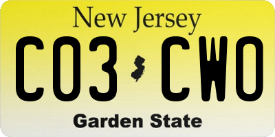 NJ license plate C03CWO