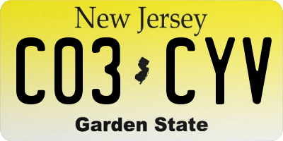 NJ license plate C03CYV
