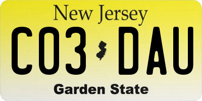 NJ license plate C03DAU