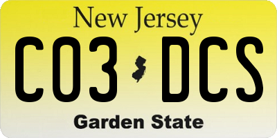 NJ license plate C03DCS