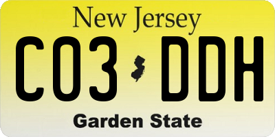 NJ license plate C03DDH