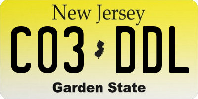 NJ license plate C03DDL