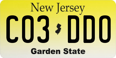 NJ license plate C03DDO