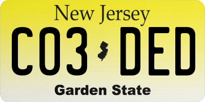 NJ license plate C03DED
