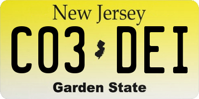 NJ license plate C03DEI