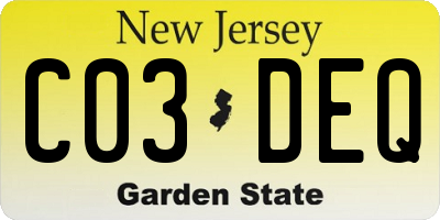 NJ license plate C03DEQ