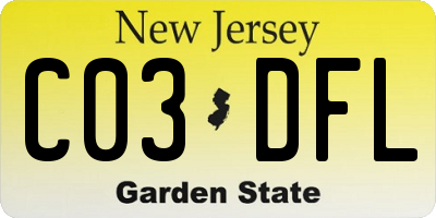 NJ license plate C03DFL