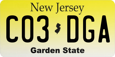 NJ license plate C03DGA