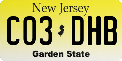 NJ license plate C03DHB