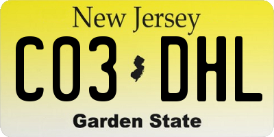 NJ license plate C03DHL