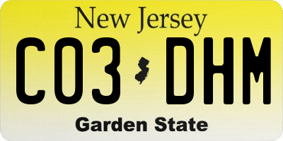 NJ license plate C03DHM