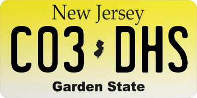 NJ license plate C03DHS