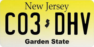 NJ license plate C03DHV