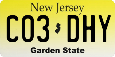 NJ license plate C03DHY