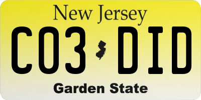 NJ license plate C03DID