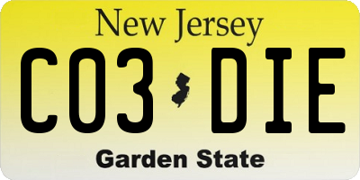 NJ license plate C03DIE