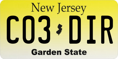 NJ license plate C03DIR