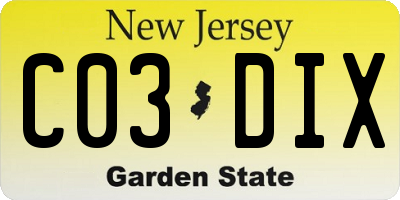 NJ license plate C03DIX