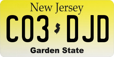NJ license plate C03DJD