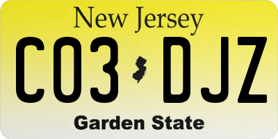 NJ license plate C03DJZ