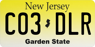 NJ license plate C03DLR