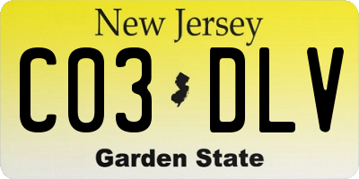 NJ license plate C03DLV