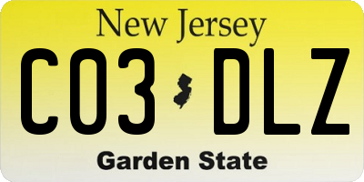 NJ license plate C03DLZ