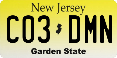 NJ license plate C03DMN