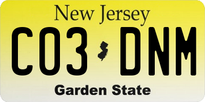 NJ license plate C03DNM