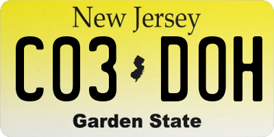 NJ license plate C03DOH
