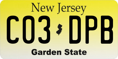 NJ license plate C03DPB