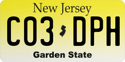 NJ license plate C03DPH