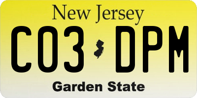 NJ license plate C03DPM
