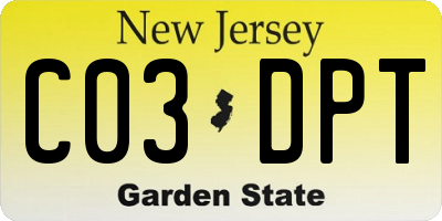 NJ license plate C03DPT