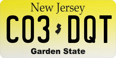 NJ license plate C03DQT