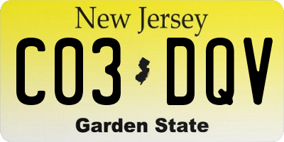 NJ license plate C03DQV