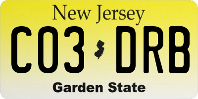 NJ license plate C03DRB