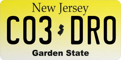 NJ license plate C03DRO