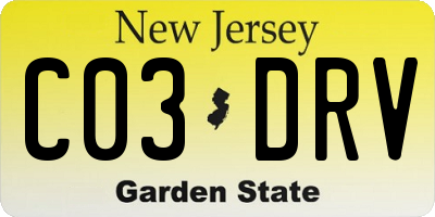 NJ license plate C03DRV