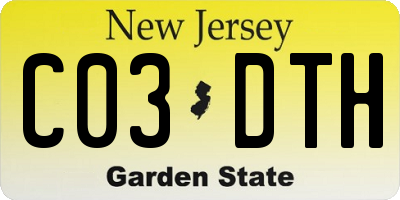 NJ license plate C03DTH