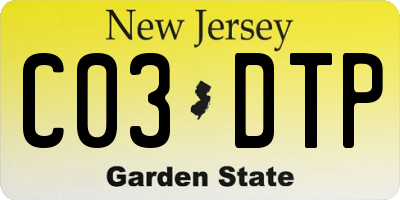 NJ license plate C03DTP