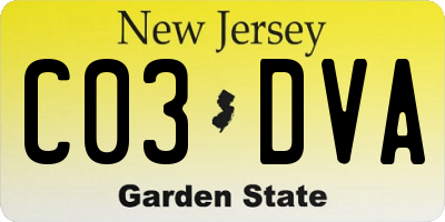 NJ license plate C03DVA