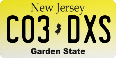 NJ license plate C03DXS